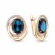 Серьги из золочёного серебра AQUAMARINE А45027493А-пк с фианитом и Лондон топазом