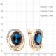 Серьги из золочёного серебра AQUAMARINE А45027493А-пк с фианитом и Лондон топазом