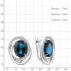 Серебряные серьги AQUAMARINE А45027493А с фианитом и Лондон топазом