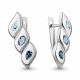 Серебряные серьги AQUAMARINE А45027666 с топазом и Лондон топазом