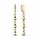 Серьги из золочёного серебра AQUAMARINE А45027807А-п с фианитом и хризолитом