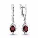 Серебряные серьги AQUAMARINE А45028203А с фианитом и гранатом
