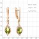 Серьги из золочёного серебра AQUAMARINE А45028207А-п с фианитом и хризолитом