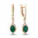 Серебряные серьги AQUAMARINE А45028209А-п с фианитом и агатом