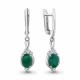 Серебряные серьги AQUAMARINE А45028209А с фианитом и агатом