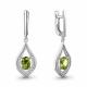Серебряные серьги AQUAMARINE А45028407А с фианитом и хризолитом