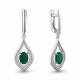 Серебряные серьги AQUAMARINE А45028409А с фианитом и агатом