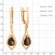Серьги из золочёного серебра AQUAMARINE А45028501-п с кварцем