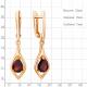 Серьги из золочёного серебра AQUAMARINE А45028503-п с гранатом