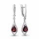 Серебряные серьги AQUAMARINE А45028503 с гранатом