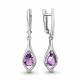 Серебряные серьги AQUAMARINE А45028504 с аметистом