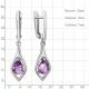 Серебряные серьги AQUAMARINE А45028504 с аметистом