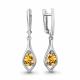 Серебряные серьги AQUAMARINE А45028506 с цитрином