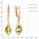 Серьги из золочёного серебра AQUAMARINE А45028507-п с хризолитом
