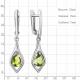 Серебряные серьги AQUAMARINE А45028507 с хризолитом