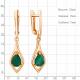 Серьги из золочёного серебра AQUAMARINE А45028509-п с агатом