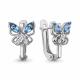 Серебряные серьги AQUAMARINE А45028905А с топазом и фианитом