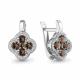 Серебряные серьги AQUAMARINE А45029301А с фианитом и кварцем