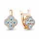 Серьги из золочёного серебра AQUAMARINE А45029302А-п с топазом и фианитом