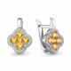 Серебряные серьги AQUAMARINE А45029306А с фианитом и цитрином