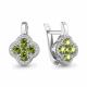 Серебряные серьги AQUAMARINE А45029307А с фианитом и хризолитом