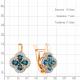 Серьги из золочёного серебра AQUAMARINE А45029308А-п с фианитом и Лондон топазом