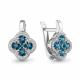 Серебряные серьги AQUAMARINE А45029308А с фианитом и Лондон топазом