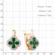 Серьги из золочёного серебра AQUAMARINE А45029309А-п с фианитом и агатом