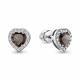 Серебряные серьги AQUAMARINE А45029501А с фианитом и кварцем