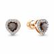 Серьги из золочёного серебра AQUAMARINE А45029503А-п с фианитом и гранатом