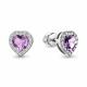 Серебряные серьги AQUAMARINE А45029504А с фианитом и аметистом