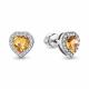Серебряные серьги AQUAMARINE А45029506А с фианитом и цитрином