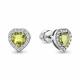 Серебряные серьги AQUAMARINE А45029507А с фианитом и хризолитом