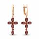 Серьги-кресты из золочёного серебра AQUAMARINE с гранатом А45029603-п