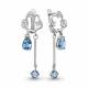 Серебряные серьги AQUAMARINE А45029705А с топазом и фианитом