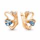 Серьги из золочёного серебра AQUAMARINE А45029805А-п с топазом и фианитом