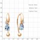 Серьги из золочёного серебра AQUAMARINE А45031005А-п с топазом и фианитом