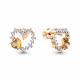 Серьги из золочёного серебра AQUAMARINE А45031206А-п с фианитом и цитрином