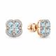 Серьги из золочёного серебра AQUAMARINE А45032202А-п с топазом и фианитом