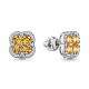 Серебряные серьги AQUAMARINE А45032206А с фианитом и цитрином