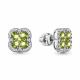 Серебряные серьги AQUAMARINE А45032207А с фианитом и хризолитом