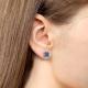 Серебряные серьги AQUAMARINE А45032208А с фианитом и Лондон топазом