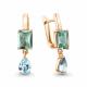Серьги из золочёного серебра AQUAMARINE А450323541-п с топазом и празиолитом