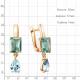 Серьги из золочёного серебра AQUAMARINE А450323541-п с топазом и празиолитом