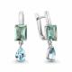 Серебряные серьги AQUAMARINE А450323541 с топазом и празиолитом