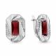 Серебряные серьги AQUAMARINE А45032485А с фианитом и гранатом
