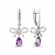 Серебряные серьги AQUAMARINE А45033604 с аметистом