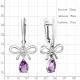 Серебряные серьги AQUAMARINE А45033604 с аметистом