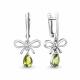 Серебряные серьги AQUAMARINE А45033607 с хризолитом