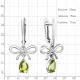 Серебряные серьги AQUAMARINE А45033607 с хризолитом